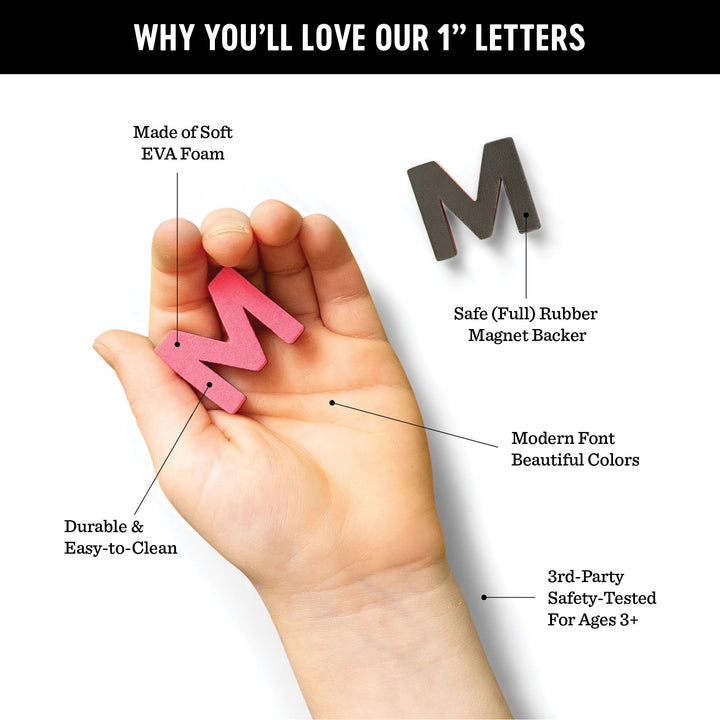 1" Mad Magenta Magnetic Letters & Numbers