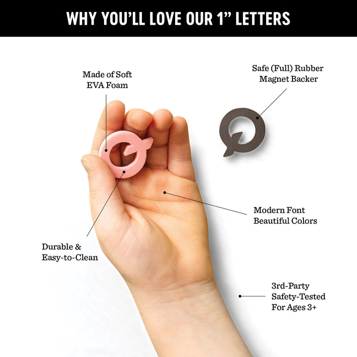 1" Rose Quartz Magnetic Letters & Numbers
