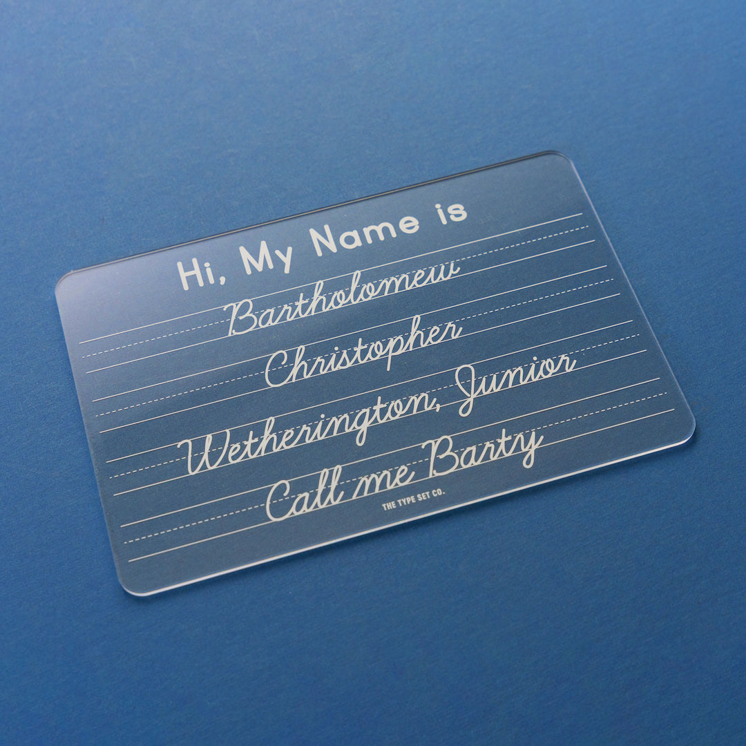 Personalized Acrylic Dry-Erase Name Tracing Practice Board, Large
