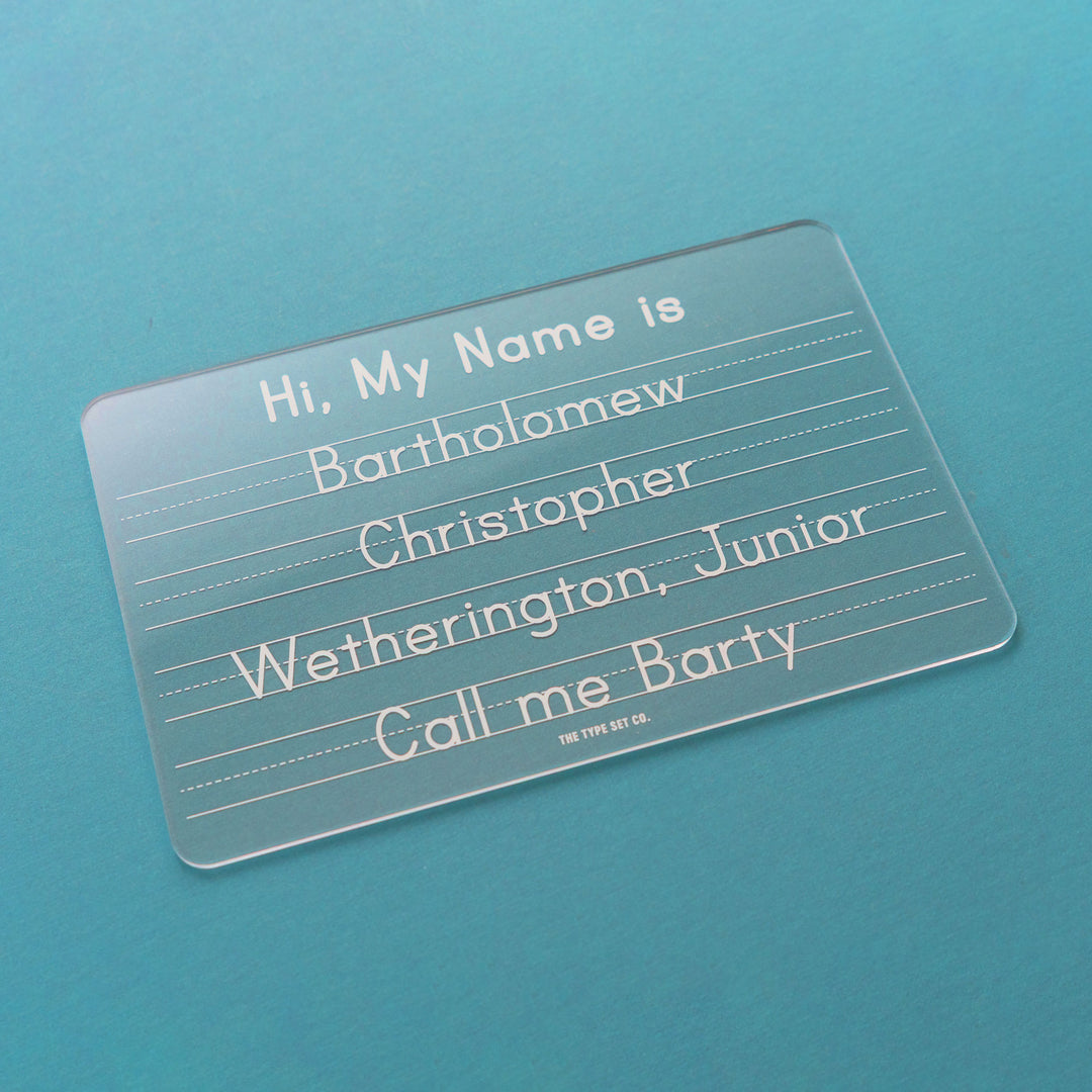 Personalized Acrylic Dry-Erase Name Tracing Practice Board, Large