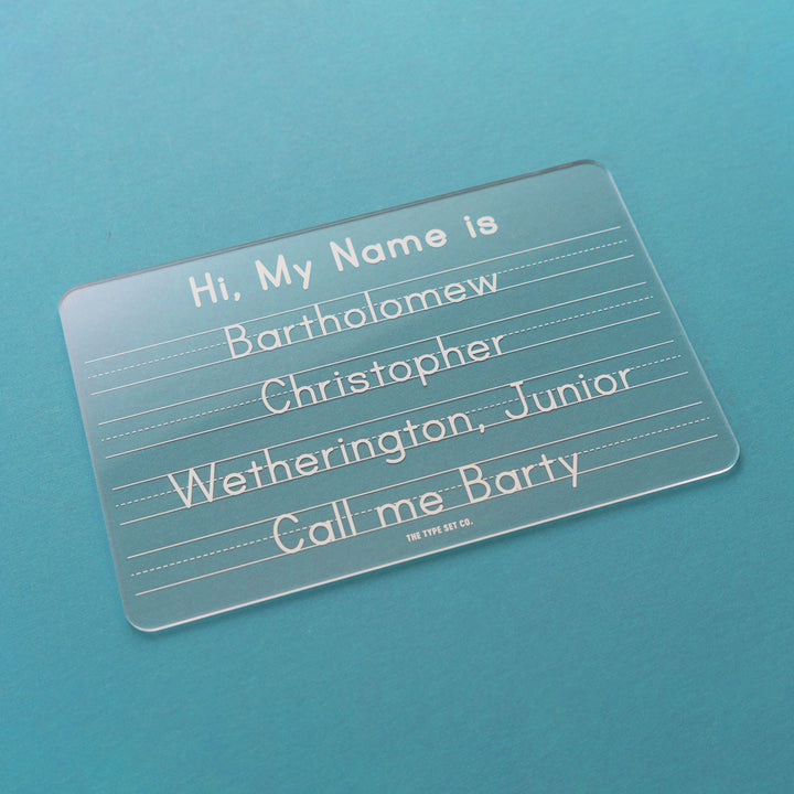 Personalized Acrylic Dry-Erase Name Tracing Practice Board, Large