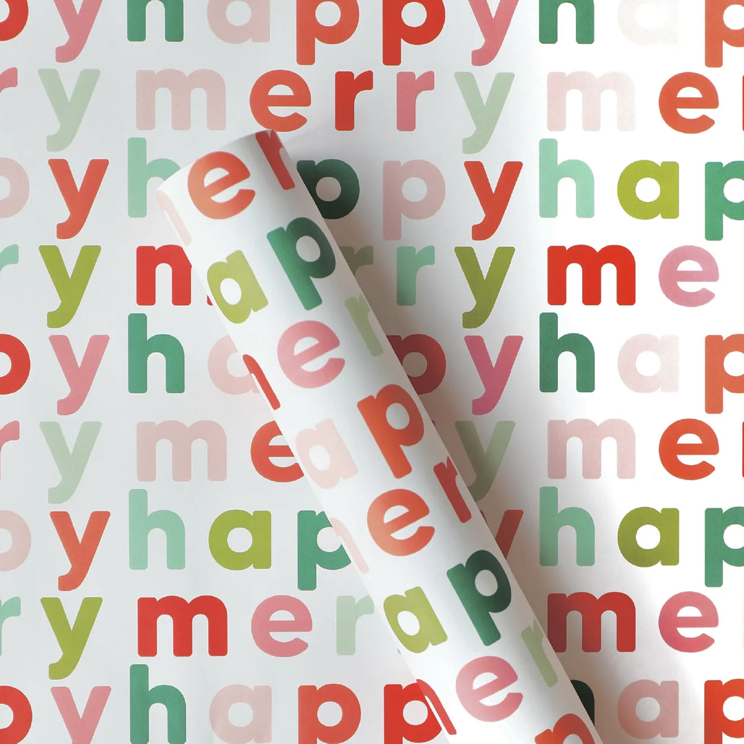 Happy Merry Gift Wrap Sheets