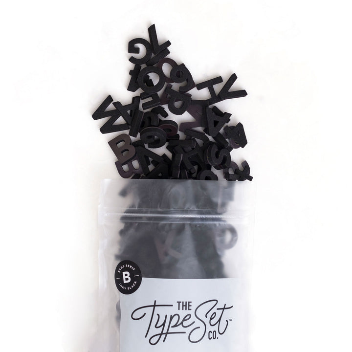 1" Inky Black Magnetic Letters & Numbers