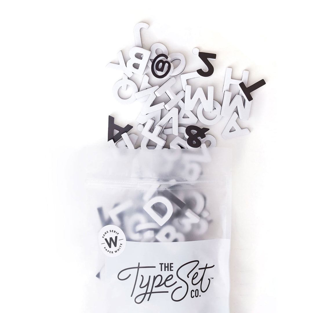 1" Paper White Magnetic Letters & Numbers