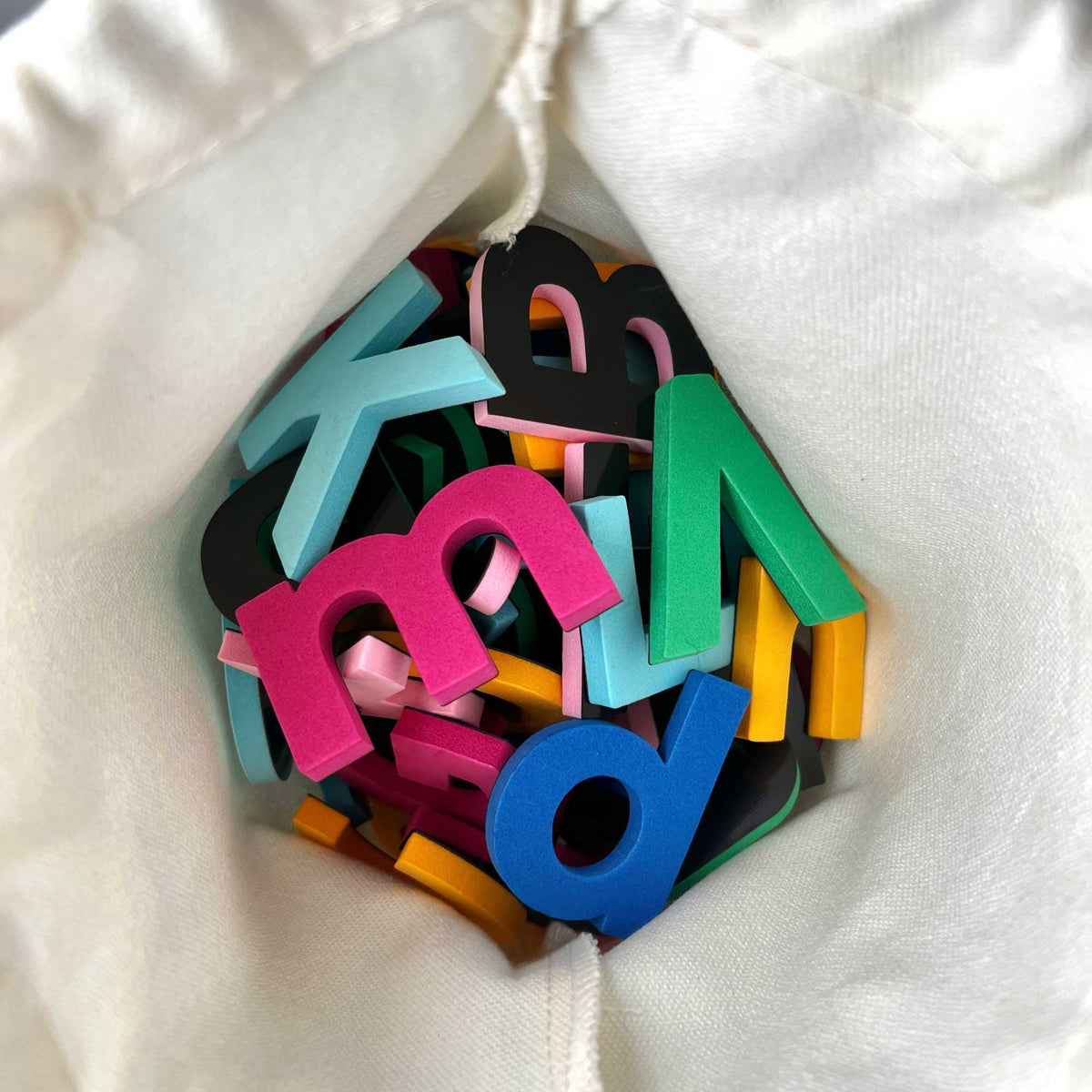 Rainbow Foam Magnetic Letters in Canvas Storage Bag