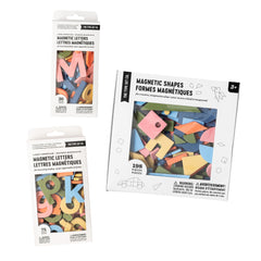 Rainbow Mod Bundle of magnetic letter and shape sets on a white background