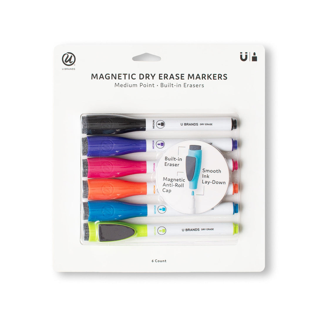 6-pc Magnetic Dry-Erase Markers