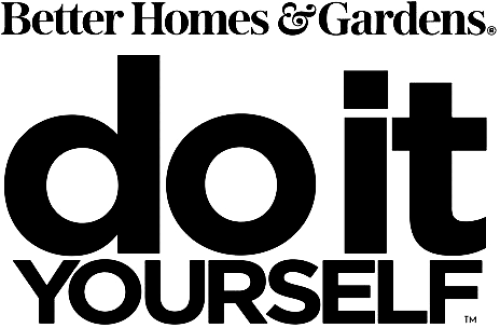 Logo for DIY Magazine by Better Homes & Gardens in black on a white background