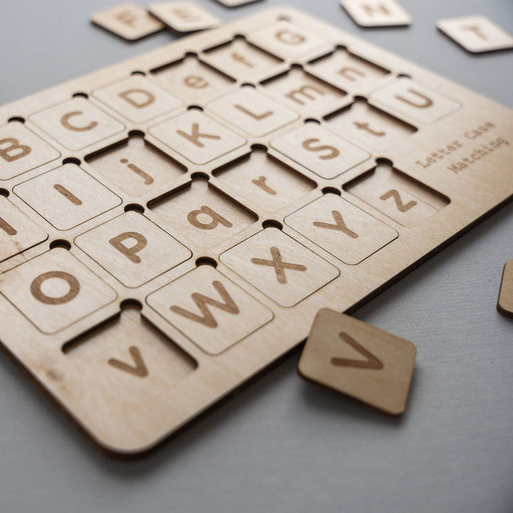 Wooden Letter Case Matching Game Puzzle