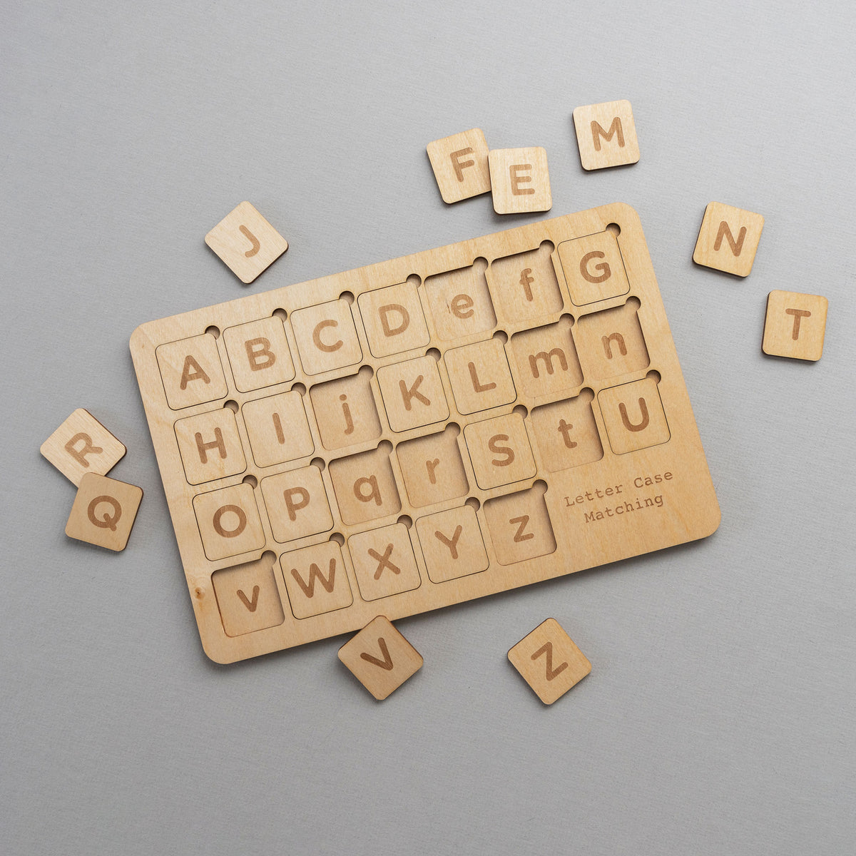 Wooden Letter Case Matching Game Puzzle