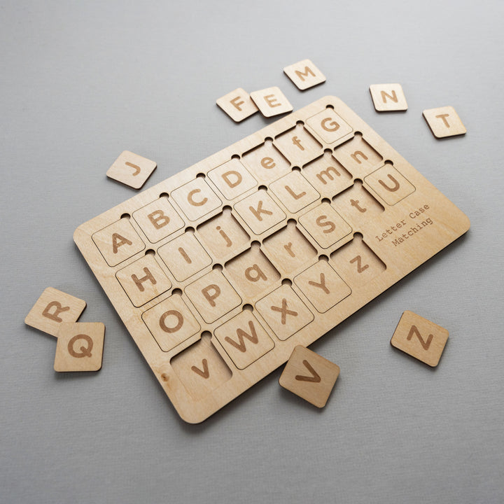 Wooden Letter Case Matching Game Puzzle