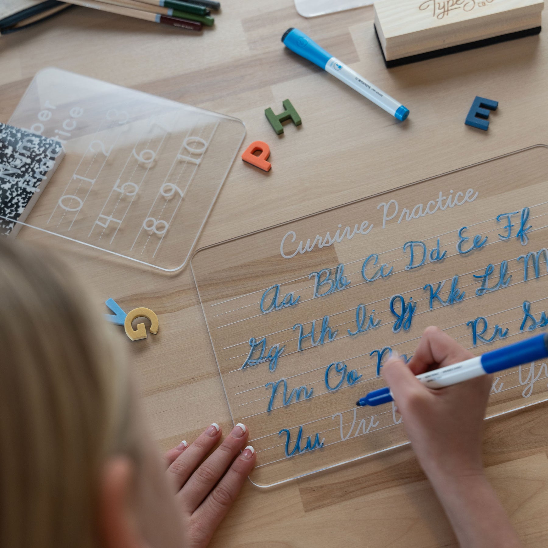 Acrylic Dry-Erase Cursive Tracing Practice Board – The Type Set Co.