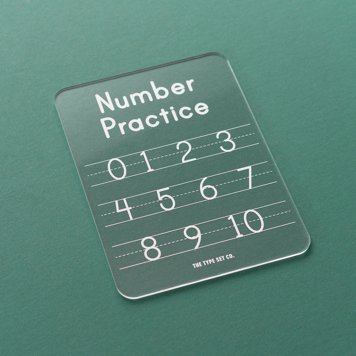 Acrylic Dry-Erase 0-10 Number Tracing Practice Board