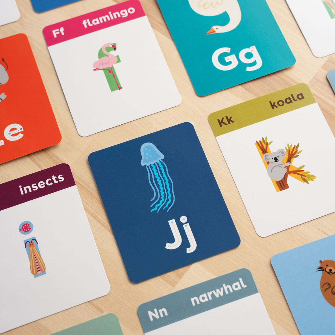 Animals A to Z Alphabet Flashcards