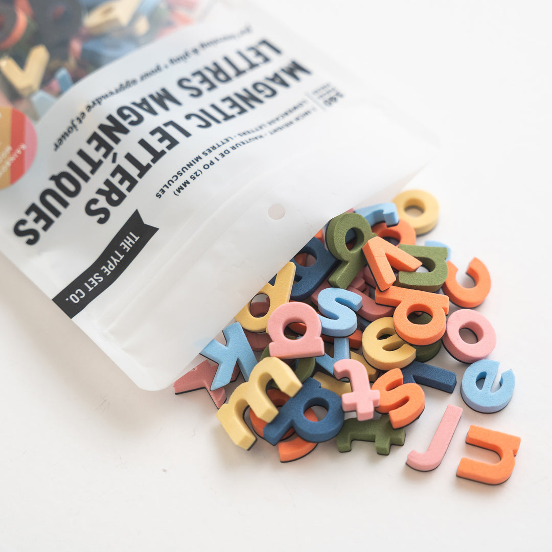 1" 140pc Rainbow Mod Lowercase Magnetic Letters