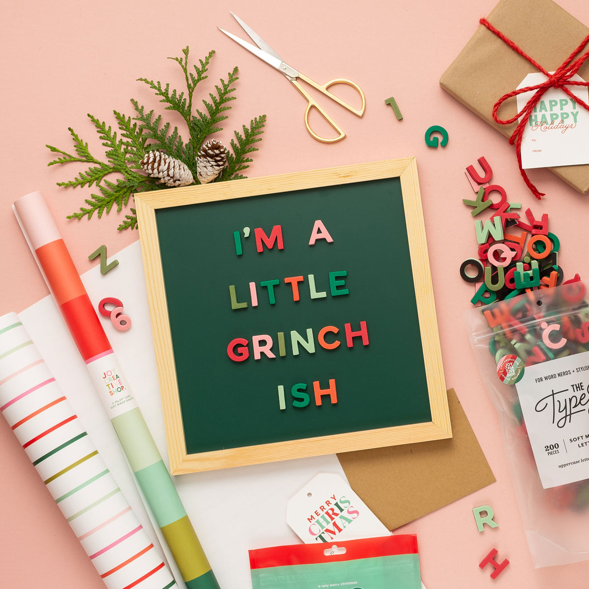 1" 200pc Joyful Holiday Rainbow Magnetic Uppercase Letters & Numbers • TTSC x Joy Creative Shop Collab