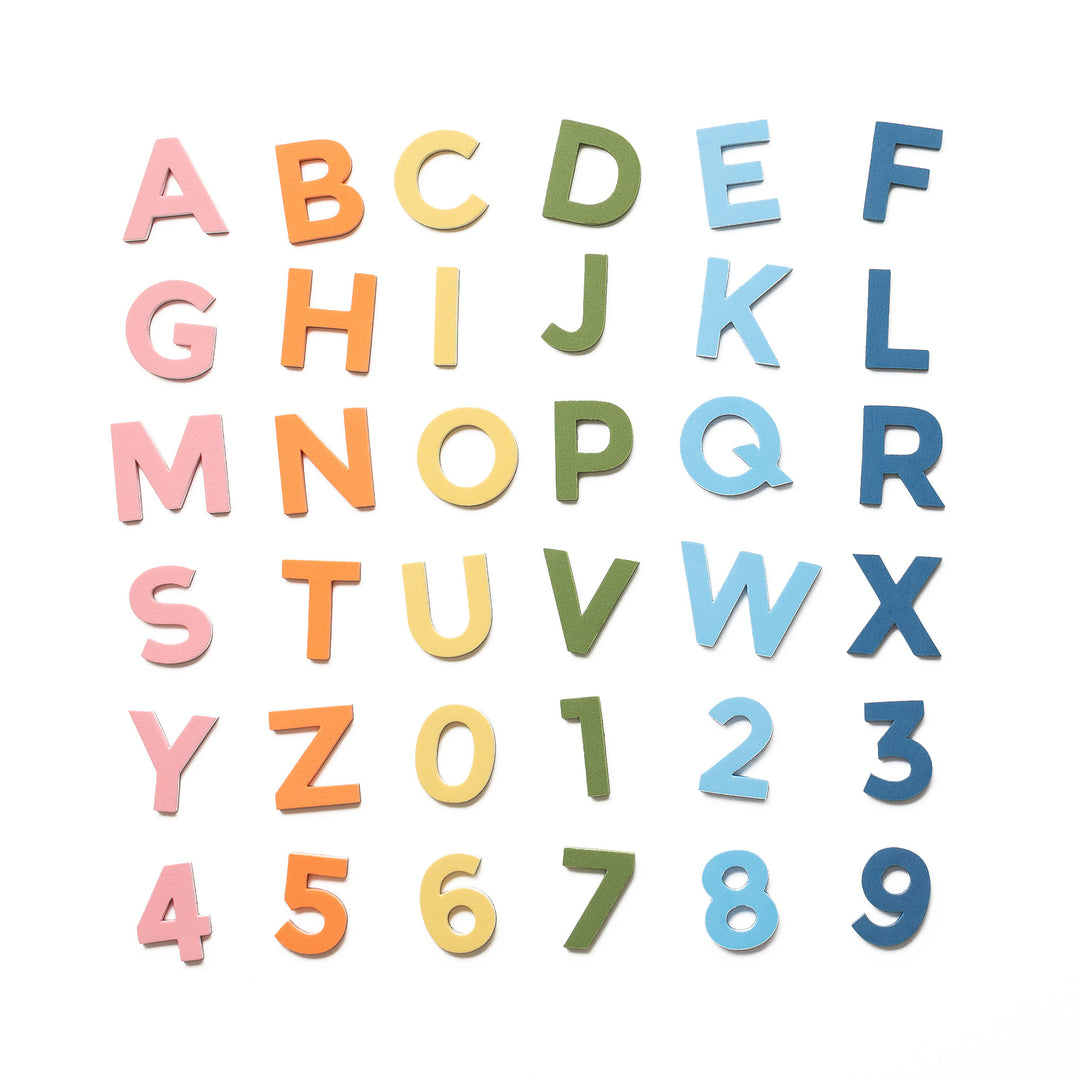 2" 36pc Rainbow Mod Uppercase Magnetic Letters & Numbers