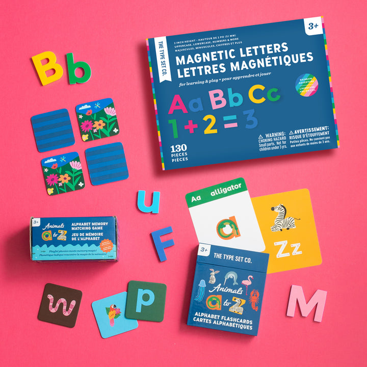 Children's educational games bundle on a hot pink background