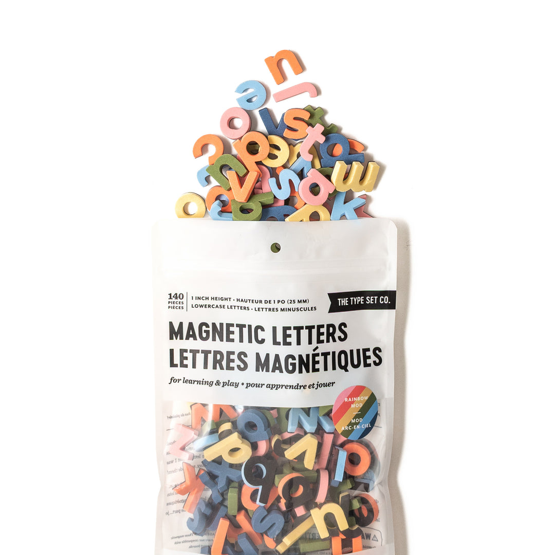 1" 140pc Rainbow Mod Lowercase Magnetic Letters