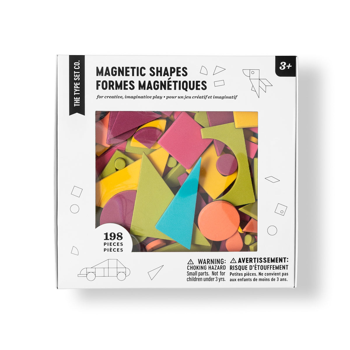198pc Magnetic Shapes Set in Rainbow Pop on white background
