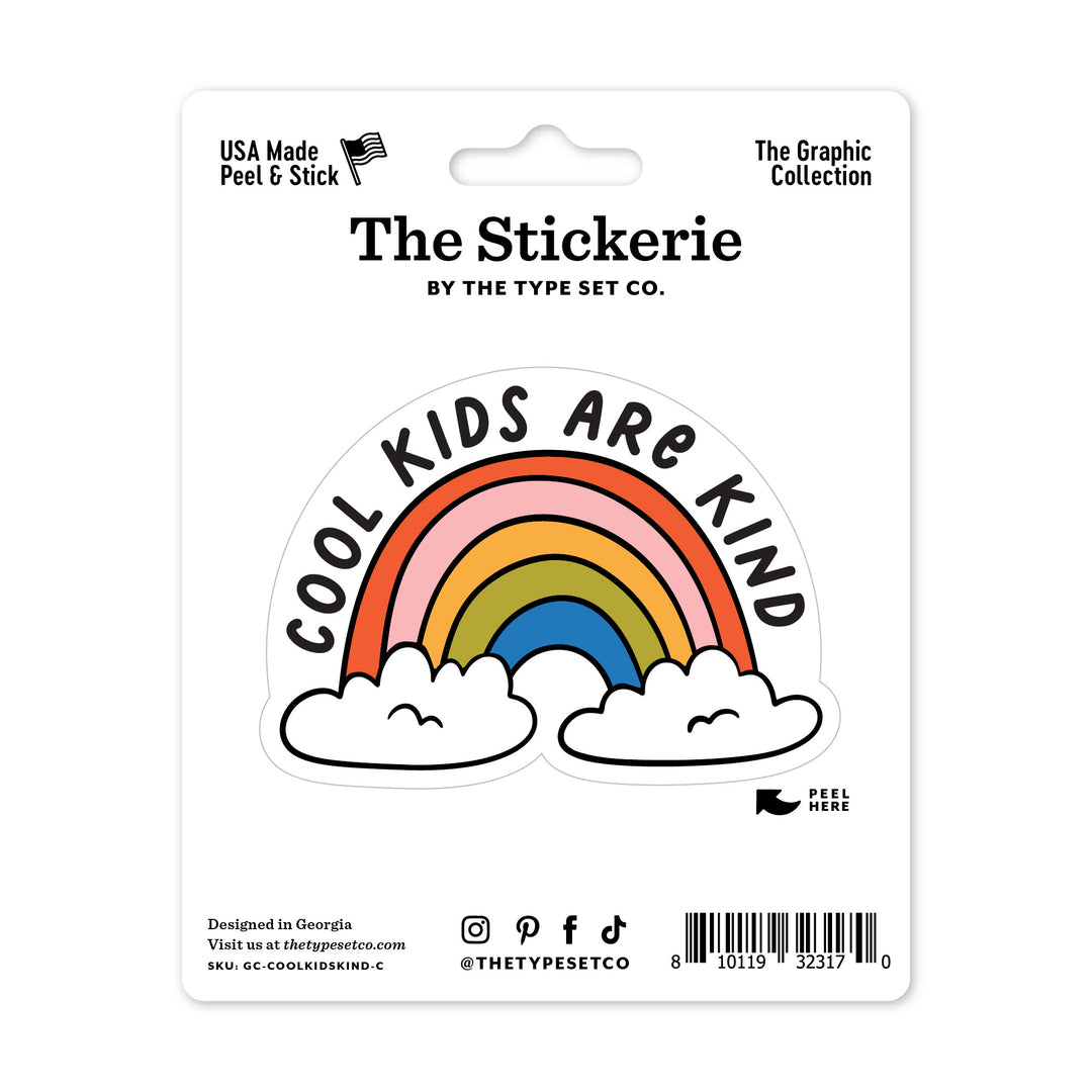 Cool kids are kind Rainbow Sticker