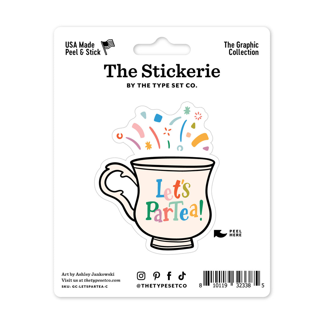 Let's ParTea Confetti Teacup Sticker