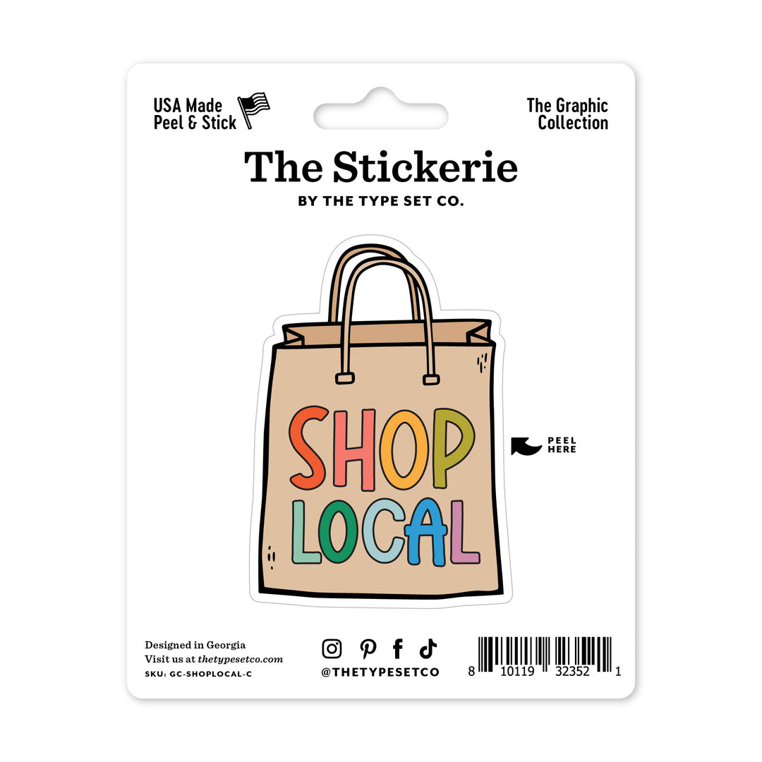 Shop Local Shopping Bag Sticker