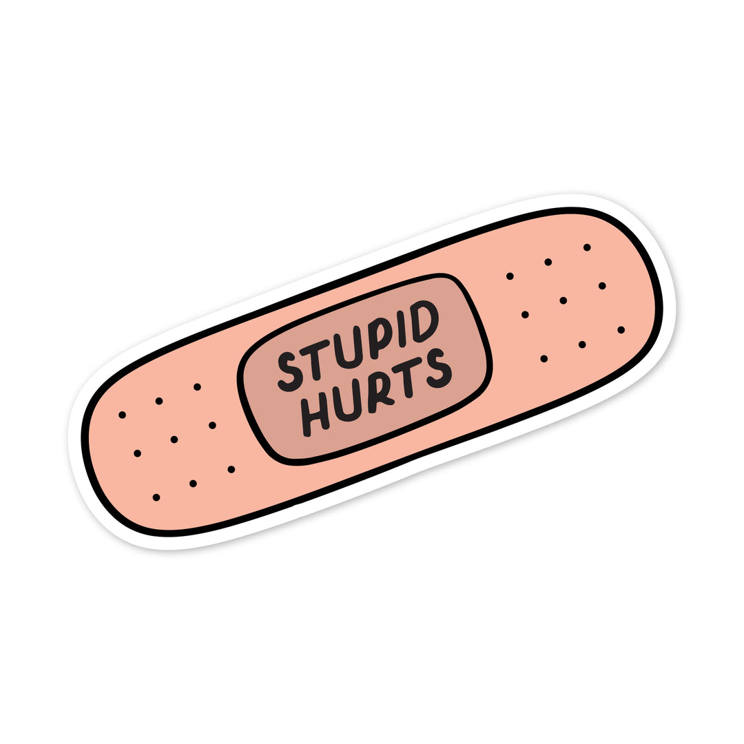 Stupid Hurts Bandaid Sticker