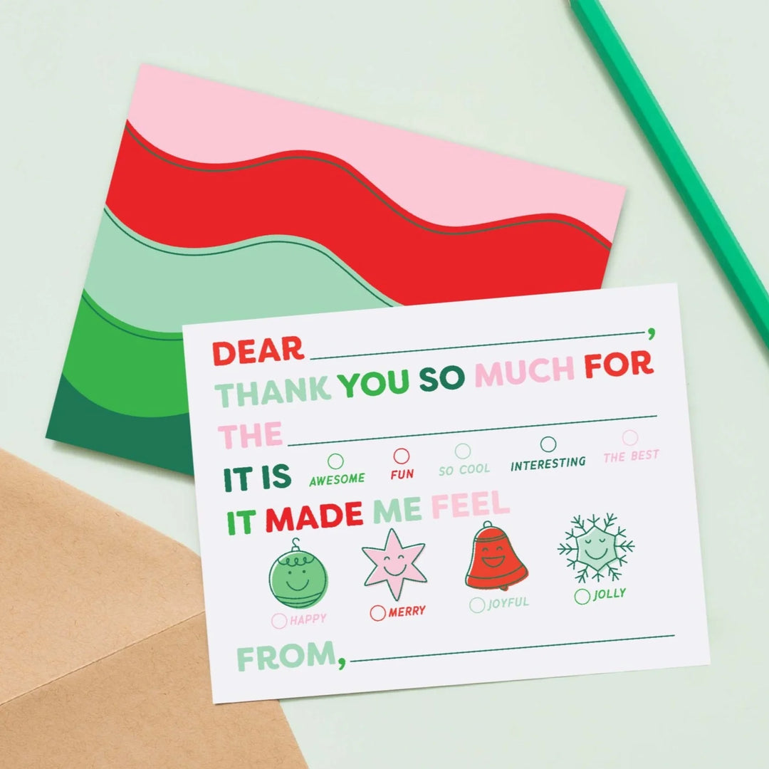 Kids Emotions Fill-in Thank You Notes – Holiday Edition