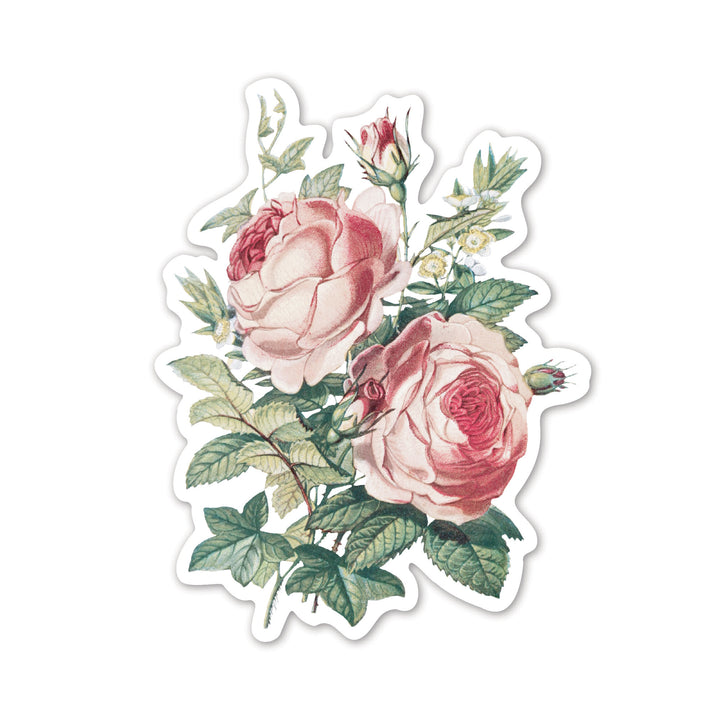 Rose, Myrtle, and Ivy Vintage Flower Bouquet Sticker