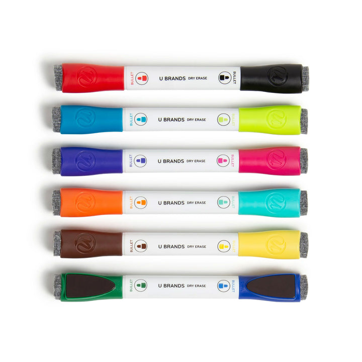Double-Ended Dry-Erase Markers, Set of 6