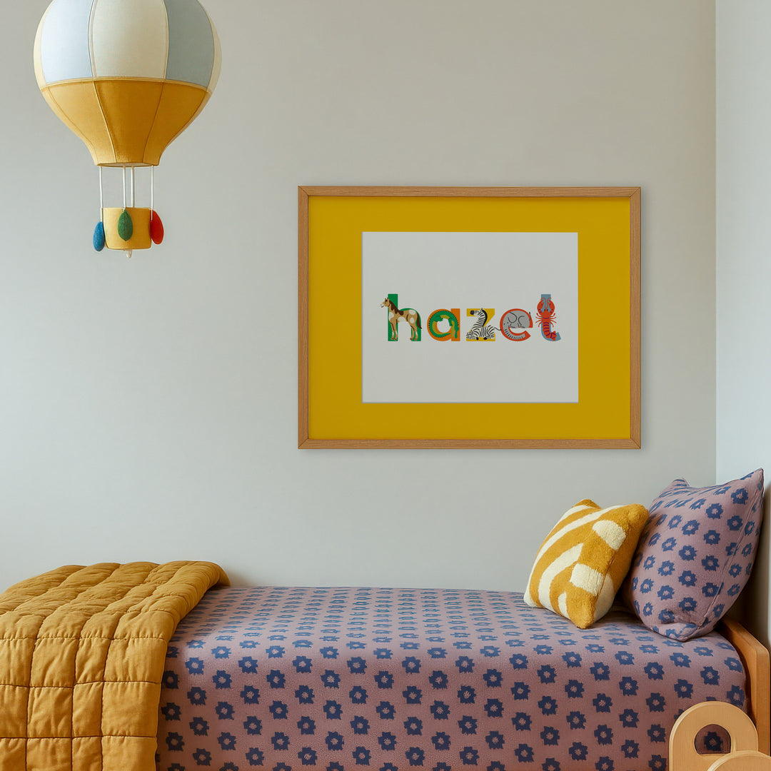Personalized Name Animal Alphabet Art Print