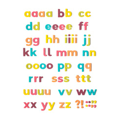 Rainbow Pop 75pc lowercase magnetic letter set character count