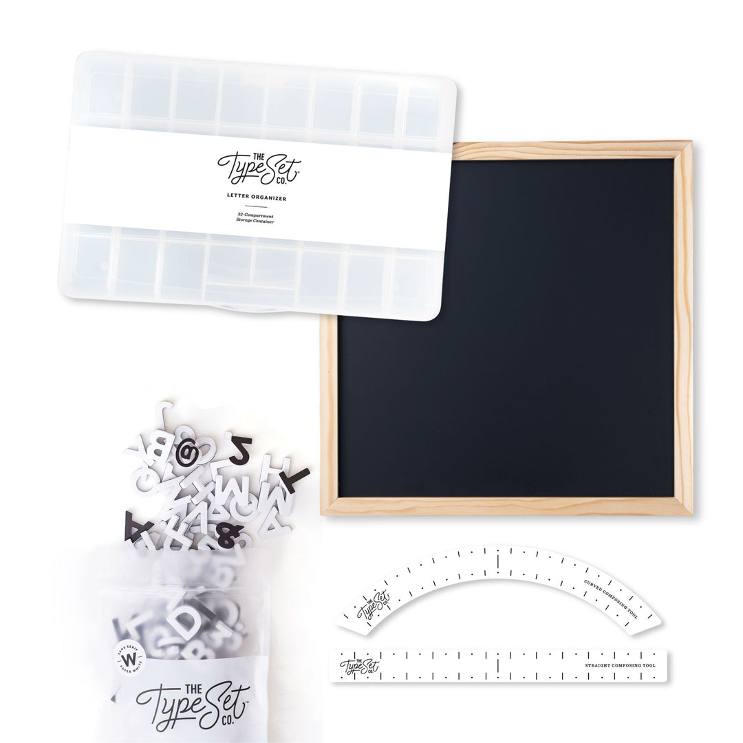 The Statement Letter Board Gift Bundle (White on Black)