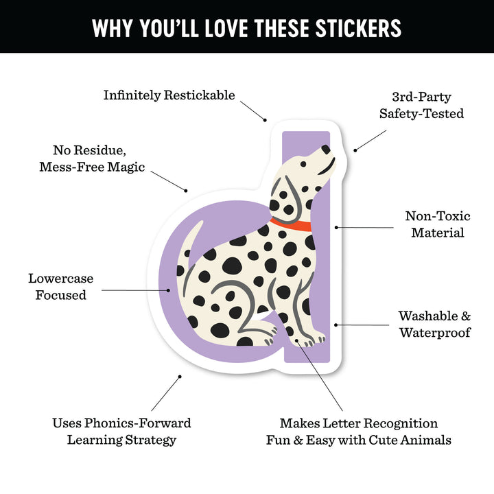 Animals A to Z Restickable Alphabet Stickers