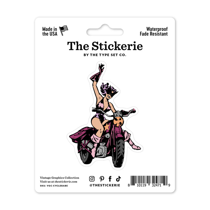 Vintage Motorcycle Babe Sticker