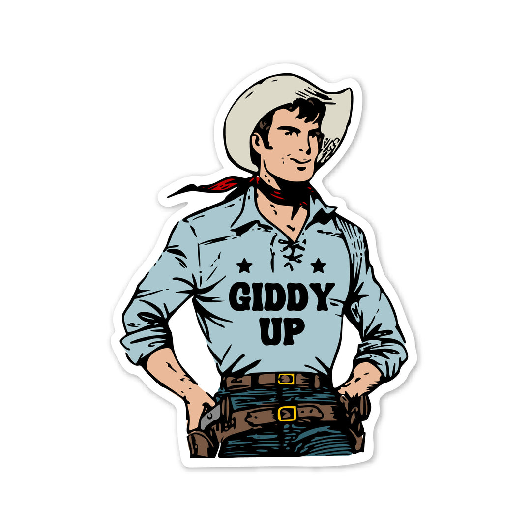 Vintage Cowboy Giddy-Up Sticker