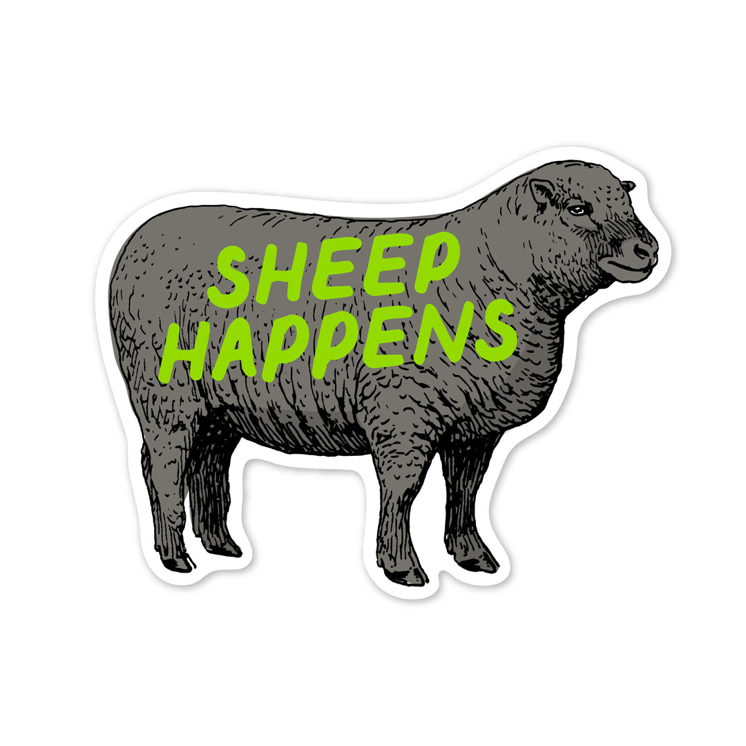 Vintage Sheep Happens Sticker