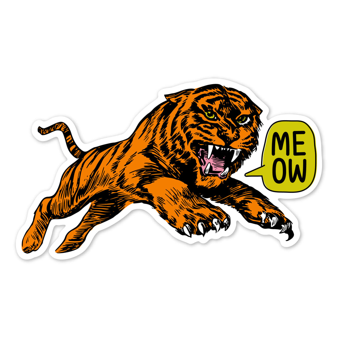 Vintage Tiger Meow Sticker