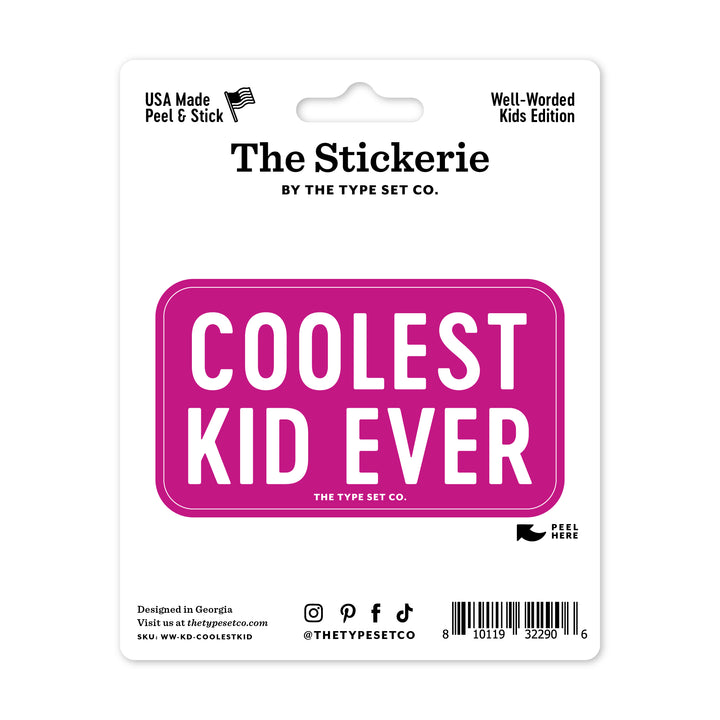 "Coolest Kid Ever" Vinyl Sticker