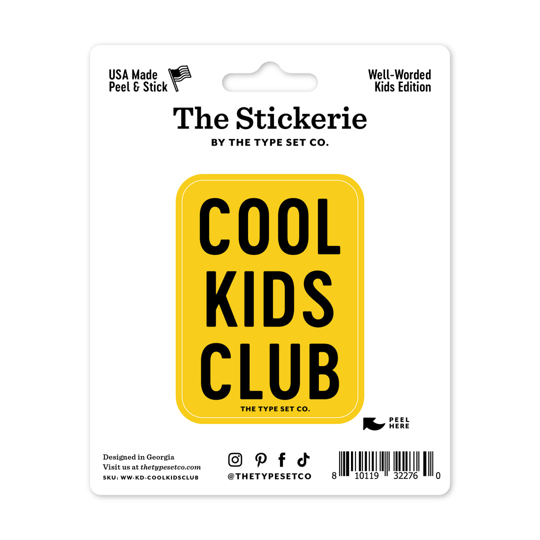 "Cool kids club" Vinyl Sticker
