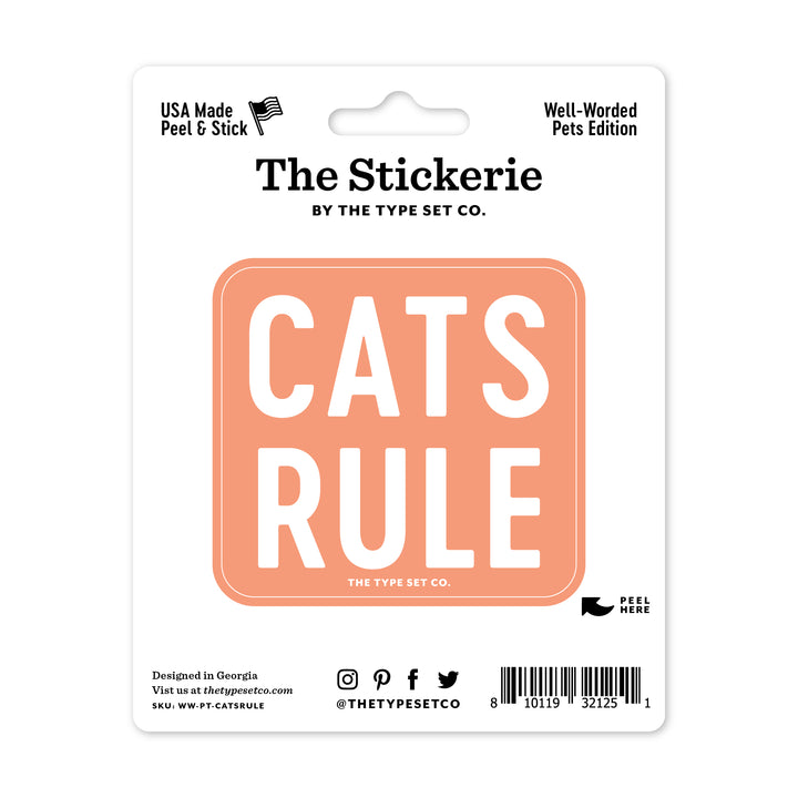 "Cats Rules" Vinyl Sticker