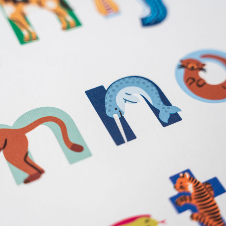 Modern A to Z Animal Alphabet Art Print