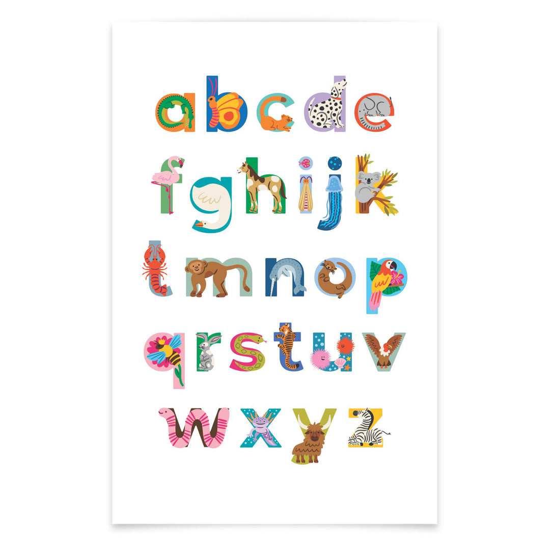 Modern A to Z Animal Alphabet Art Print