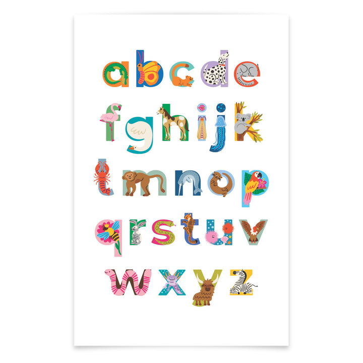 Modern A to Z Animal Alphabet Art Print