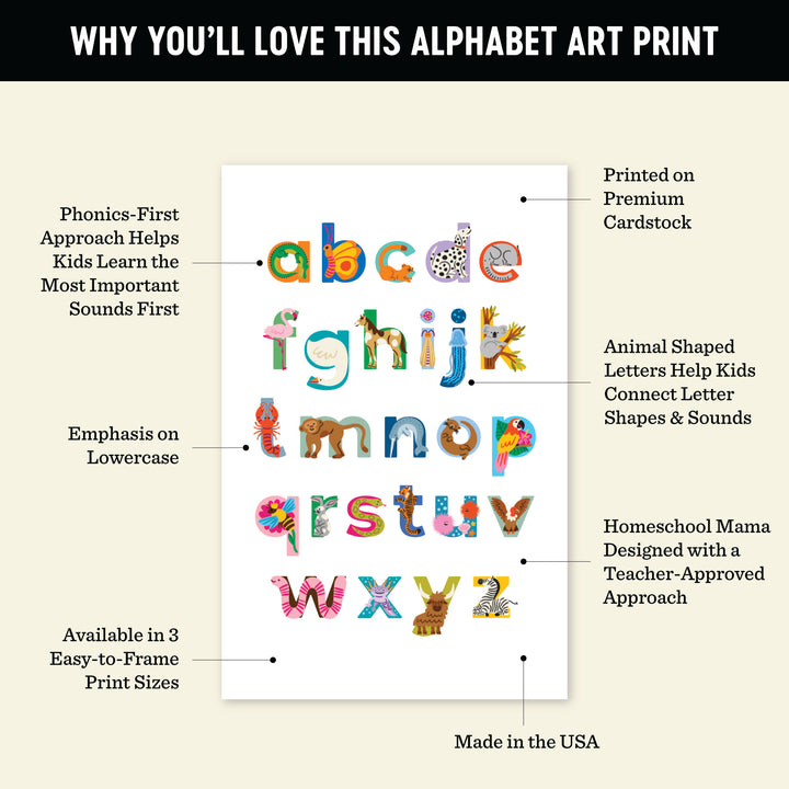 Modern A to Z Animal Alphabet Art Print