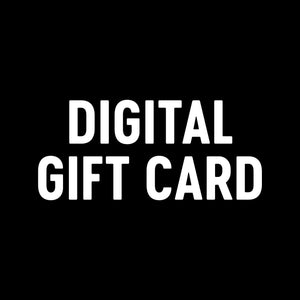 Text 'DIGITAL GIFT CARD' in white on a black background