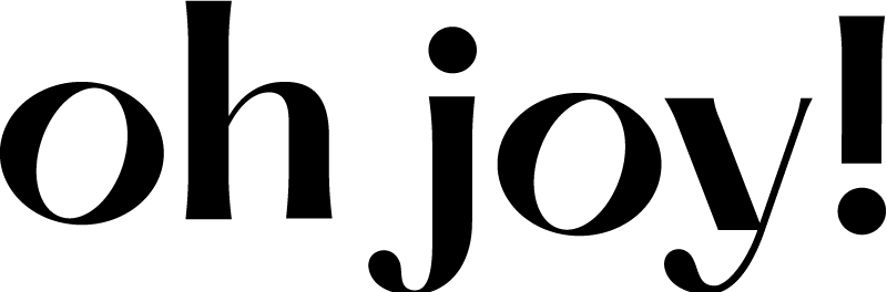 Oh Joy! Blogger Logo in black on white background