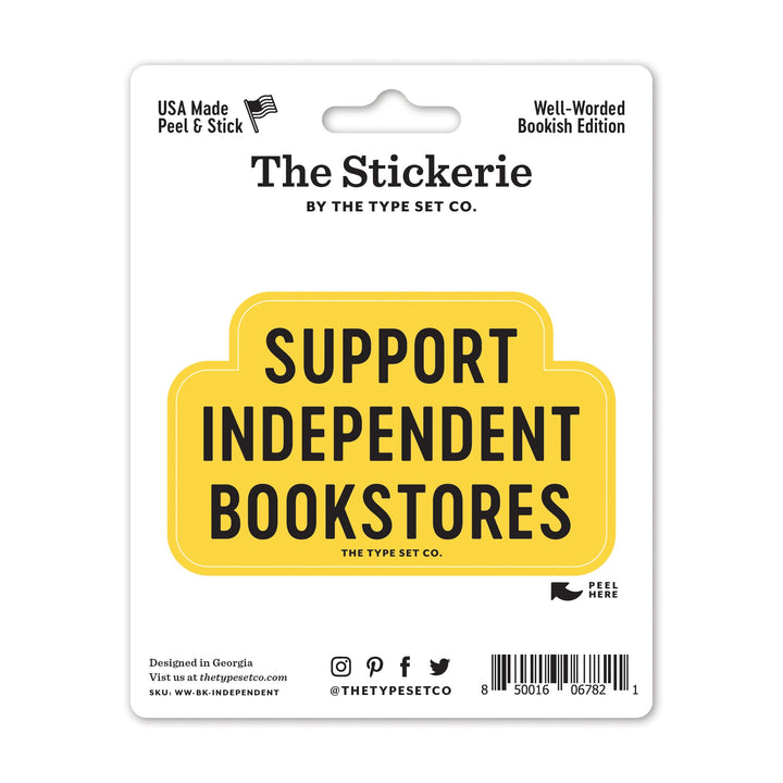"Support Independent Bookstores" Sticker