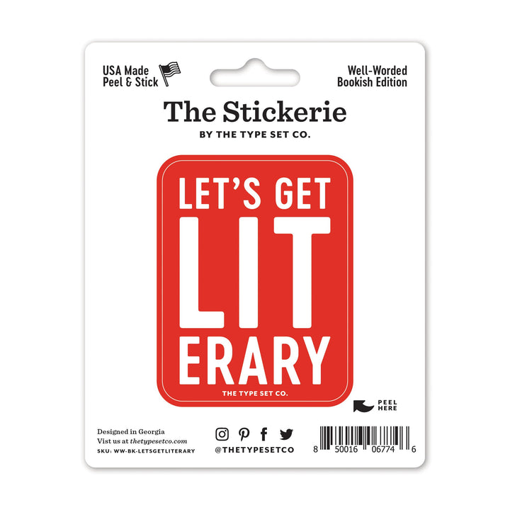 "Let's Get Lit-erary" Sticker